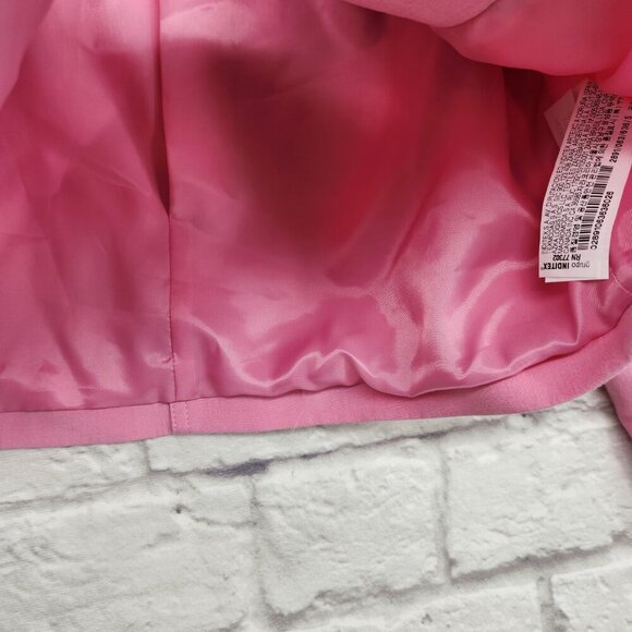 Zara Viscose Linen Blend Pink Tailored Cropped Fully Lined Jacket US Small - Picture 3 of 16